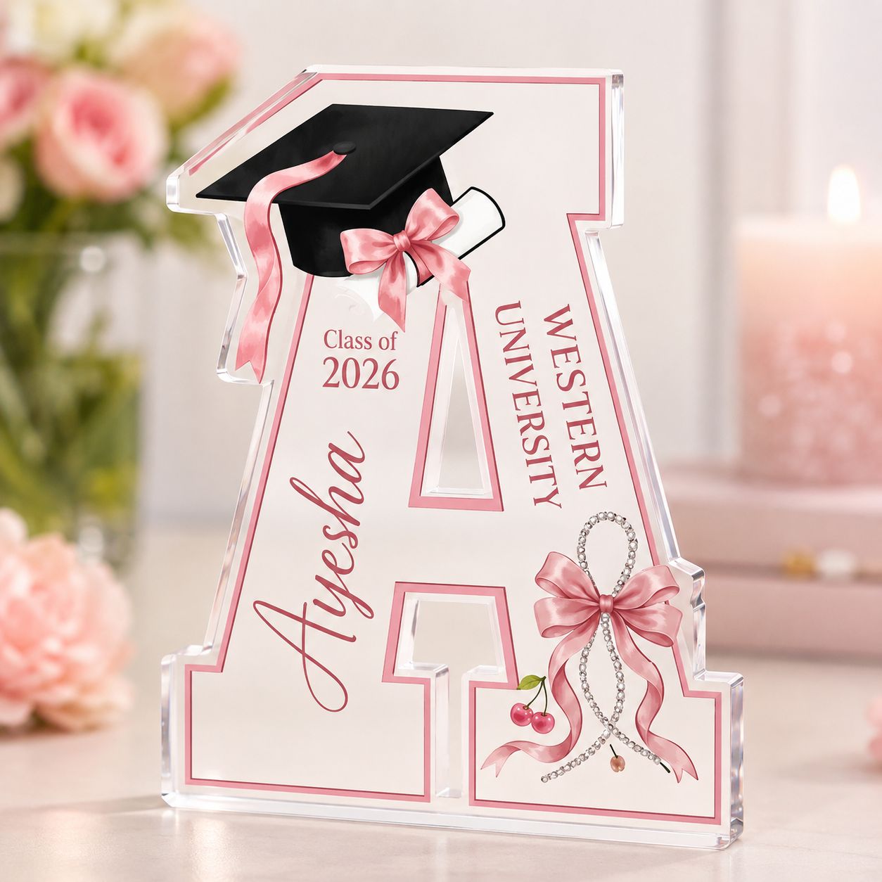 Personalized Graduation Initial 2D Acrylic Block